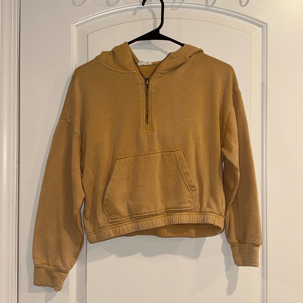 Yellow Cropped 1/4 Zip